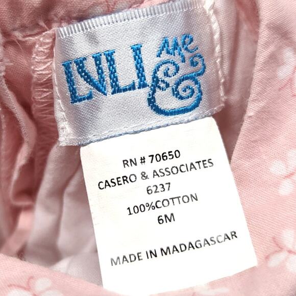 Luli & Me Dress Baby Girls Size 6m Blush Pink Butterfly Smocked Sundress - Picture 4 of 4